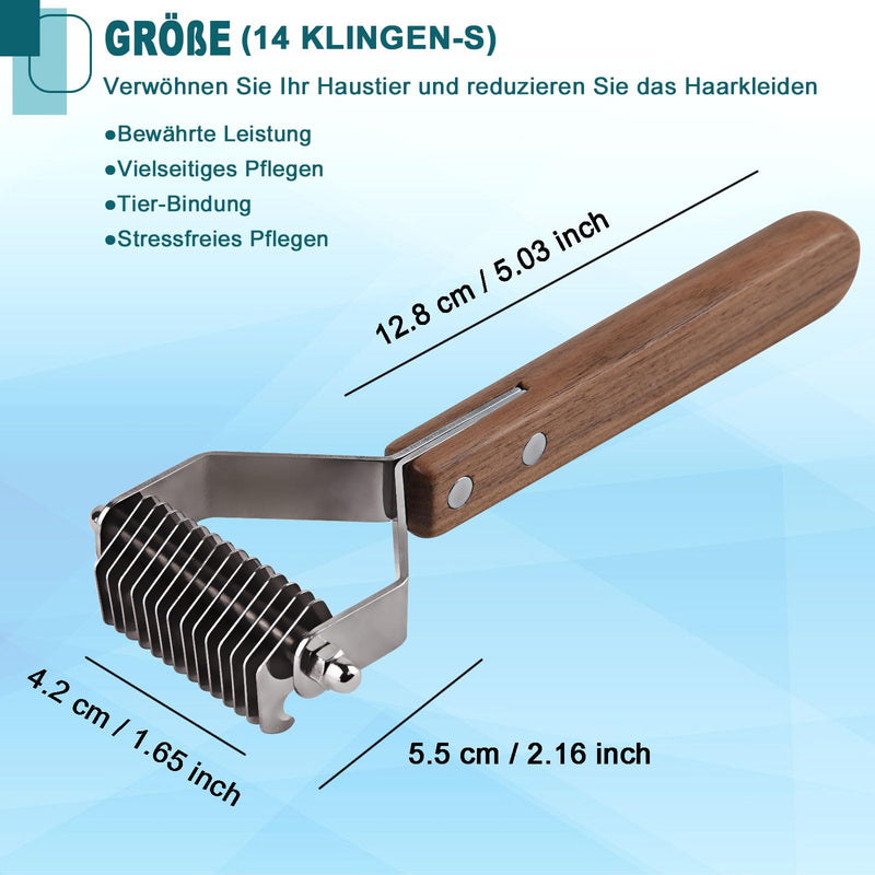 onebarleycorn Coat King the trimming harrow, dog brush and cat brush undercoat trimming knife undercoat brush dog brush for dogs and cats 14 blades (S: 184 x 62 mm) 14 blades - BeesActive Australia