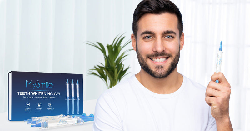 MySmile Teeth Whitening Kit with LED Light, 6 Non-Sensitive Teeth Whitening Gel,Teeth Whitener Dental Grade Tooth Whitening Gel for Tray, 10 min Fast Result Whitening