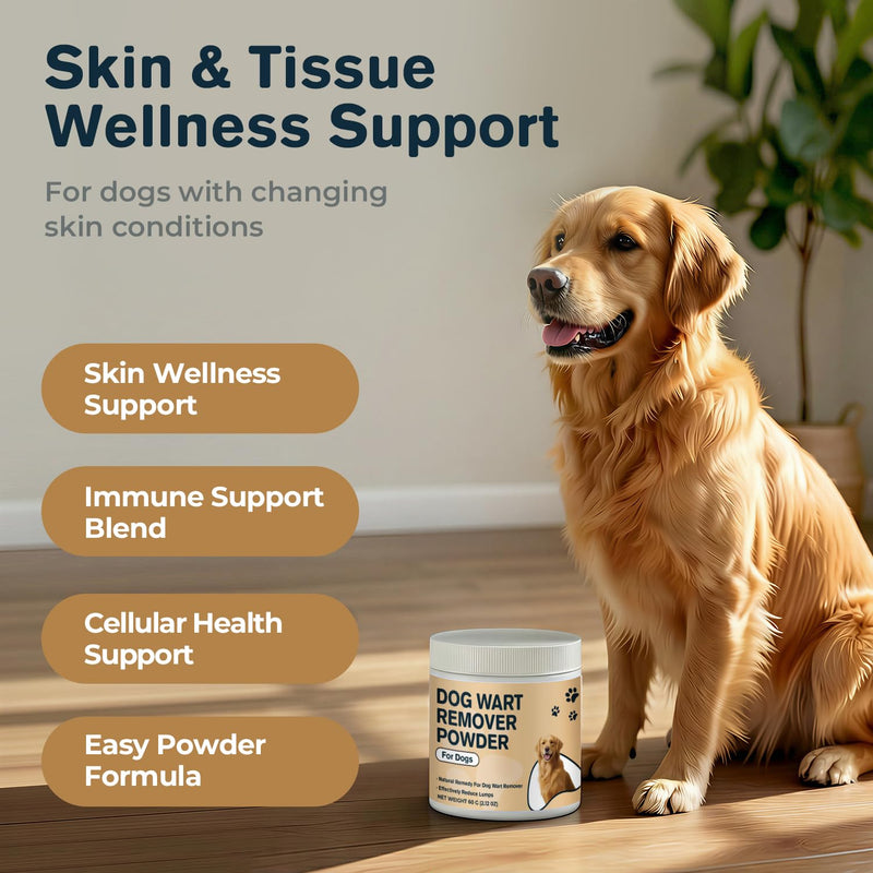 Dog Wart Remover & Lipoma Treatment for Dogs - Turkey Tail Mushroom Powder with AHCC, L-Lysine, Taurine & Zinc - Lumps & Bumps Immune Support Supplement