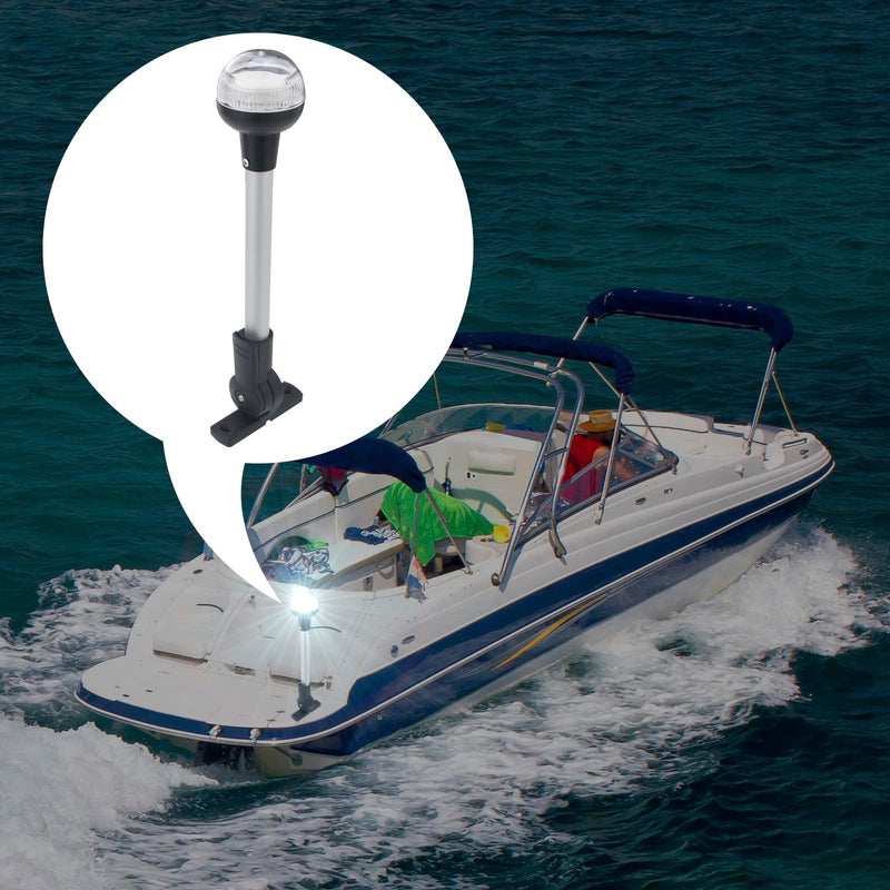 Bimini Top Light for Pontoon Boat,Anchor & Stern Lights for Boats Led,Folding Base w/180° Adjustable Mount for Platform & Round Pipe| USCG 2NM | 12V DC 12 Inches - BeesActive Australia