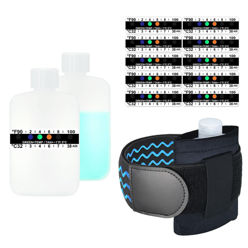 Urine Test Complete Kit - Smaller 3oz Translucent Empty Bottle, Non-Falling and Hi-Stretch Hidden Leg Strap, Urine Test Temperature Strips and Velour Lining Sample Bag, Urine Test Practice Kit at Home Screw cap
