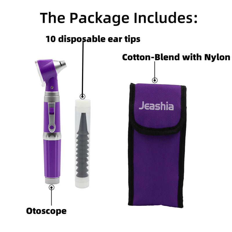 Otoscope Ear Infection Detector – 3X Magnification LED Ear Scope with Light, 10 Disposable Specula, Portable Ear Exam Kit for Adults, Kids & Pets (Purple) PURPLE - BeesActive Australia