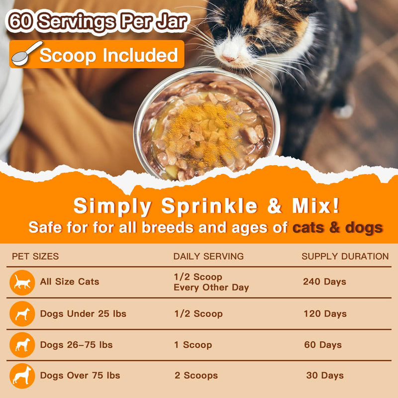 DRFOSTER Pumpkin Powder for Dogs - Fiber Supplements for Dogs & Cats with Organic Pumpkin, Apple, Carrots and Digestive Enzymes - Healthy Stool and Digestion, Diarrhea & Constipation Relief, 10.58 oz 60 Scoops