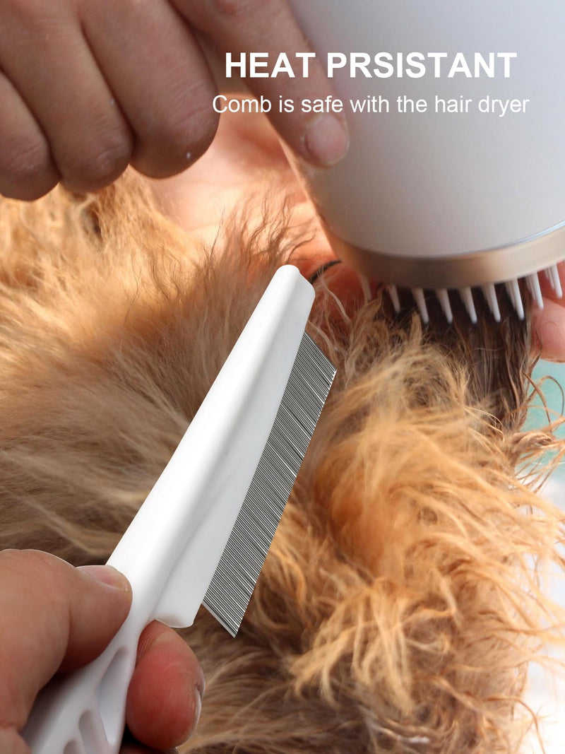 2 PCS Metal Comb for Dogs and Cats Dog Combs for Grooming Matting - Promotes Hair Growth and Removes Loose Hair, Knots - BeesActive Australia