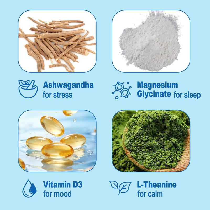 Calm Magnesium Glycinate Powder Drink Mix, Sleep Aid Supplement for Women Men, L-theanine, Vitamin D, No Sugar, Non GMO, Raspberry Lemonade (20 Servings)