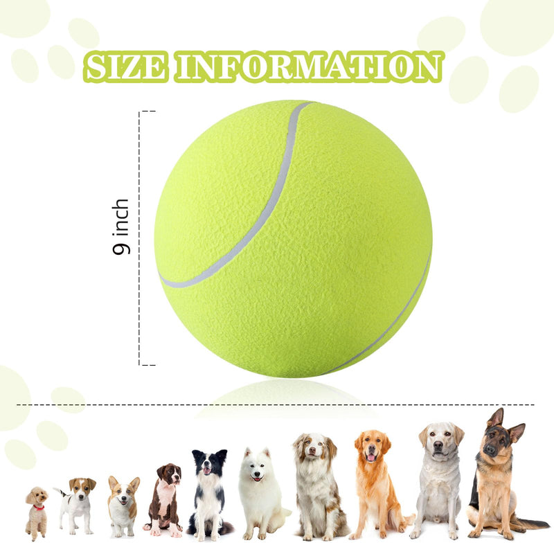 Interactive Dog Toys - Dog Balls for Large Dogs - Dog Toys to Keep Them Busy-Giant 9.5 Inch Dog Tennis Balls for Small/Medium/Big Dogs -Dog Christmas /Birthday Gifts- Jolly Ball for Dogs(with a pump)