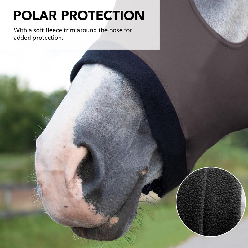 Harrison Howard Stretch Hood No Eye/Ear Covers Head, Shoulders, Mane, Chest, Withers Perfect for Show/Event Preparation-Grey M - BeesActive Australia