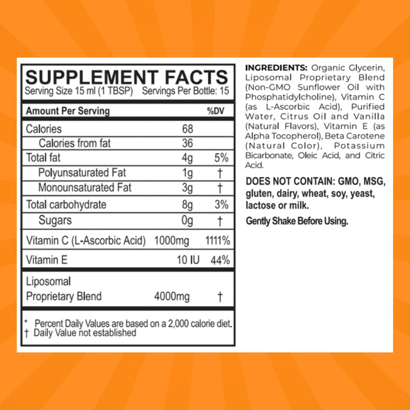Purality Health Liposomal VitaminC 1000mg Liquid for Immune Support, 8 Floz | Micelle Enhanced Absorption Formula | Antioxidant Aid | Non-GMO, Gluten Free, Vegan | 15 Day Supply, USA Made Drops
