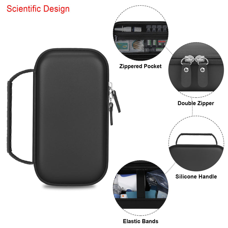 Elonbo Carrying Case for Portable Handheld Inhaler Nebulizer Machine for Adults and Kids, Asthma Inhaler Travel Case, Handheld Mesh Atomizer Machine Holder, Inhaler Spacer Bag, Black - BeesActive Australia