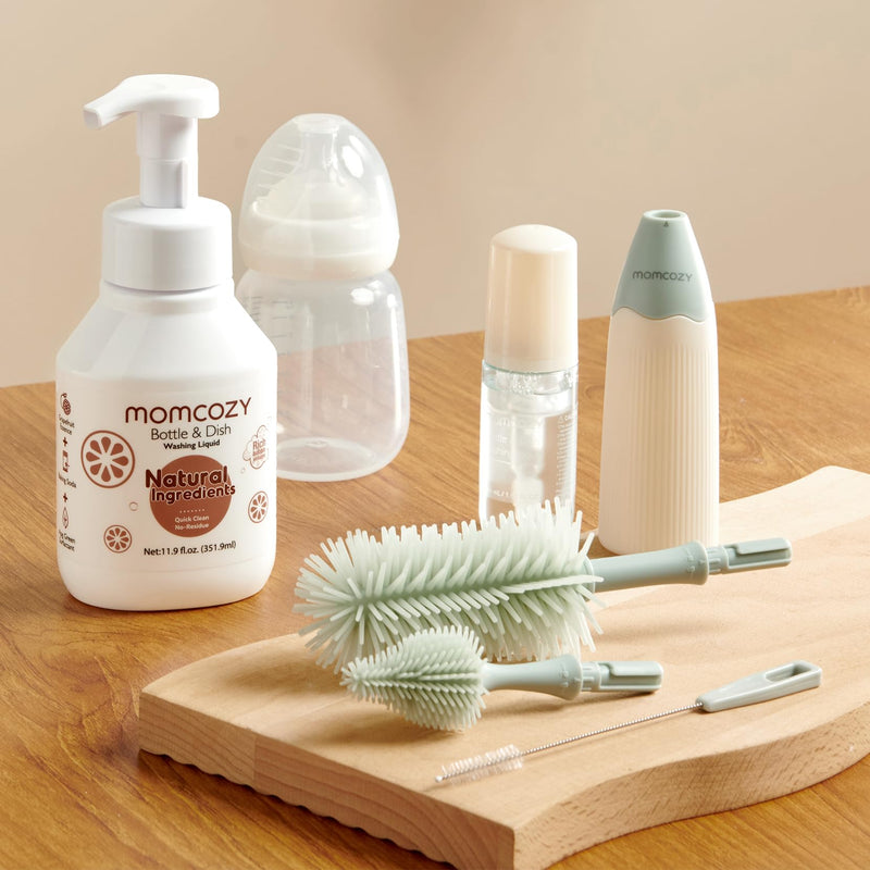 Momcozy Bottle Brush Cleaning Fluid, Powerful Cleaning with Natural Foam, Suitable for Momcozy Press Foaming Clean Bottle Brush Set, 11.9 Ounces