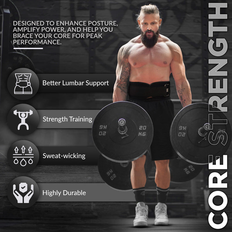 RDX Weight Lifting Belt AUTO LOCK, 6.5” Padded Back Support, Men Women Gym Fitness Strength Training, Bodybuilding Powerlifting Weightlifting Workout, Deadlift Squat, Pro Exercise Equipment Black L