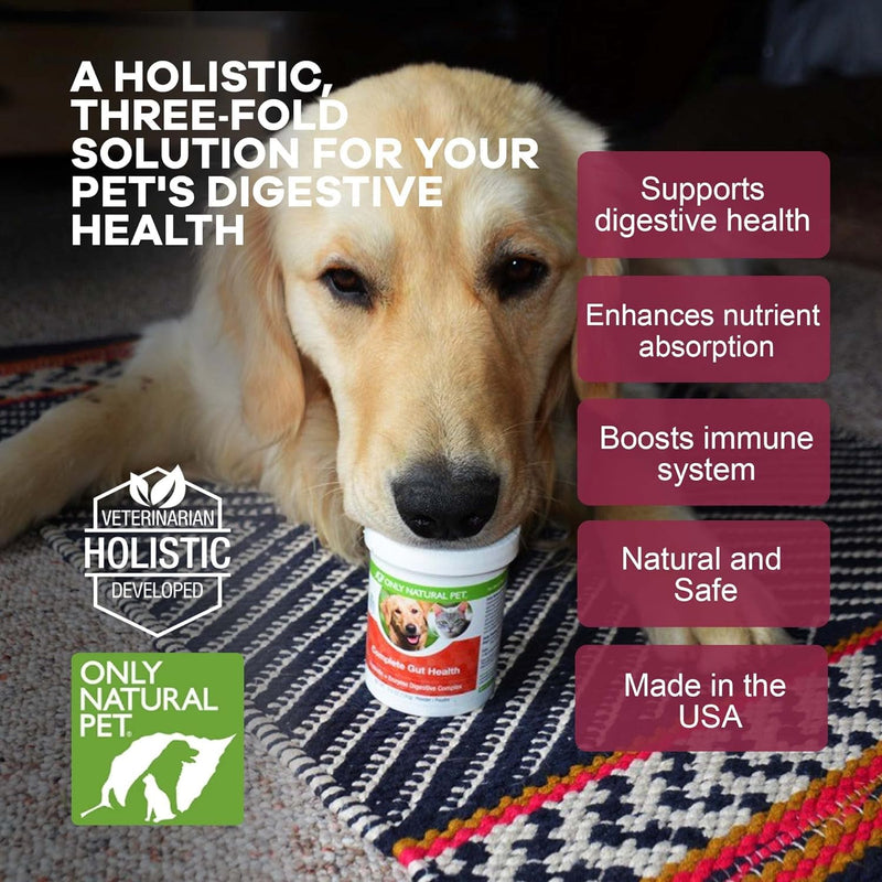 Only Natural Pet Complete Gut Health Complex - Probiotics & Digestive Enzyme Supplement for Dogs & Cats - Promotes Healthy Digestion, Immune System, Nutrient Absorption -3.5oz Powder (Pack of 2) 3.5 oz (Pack of 2) - PawsPlanet Australia