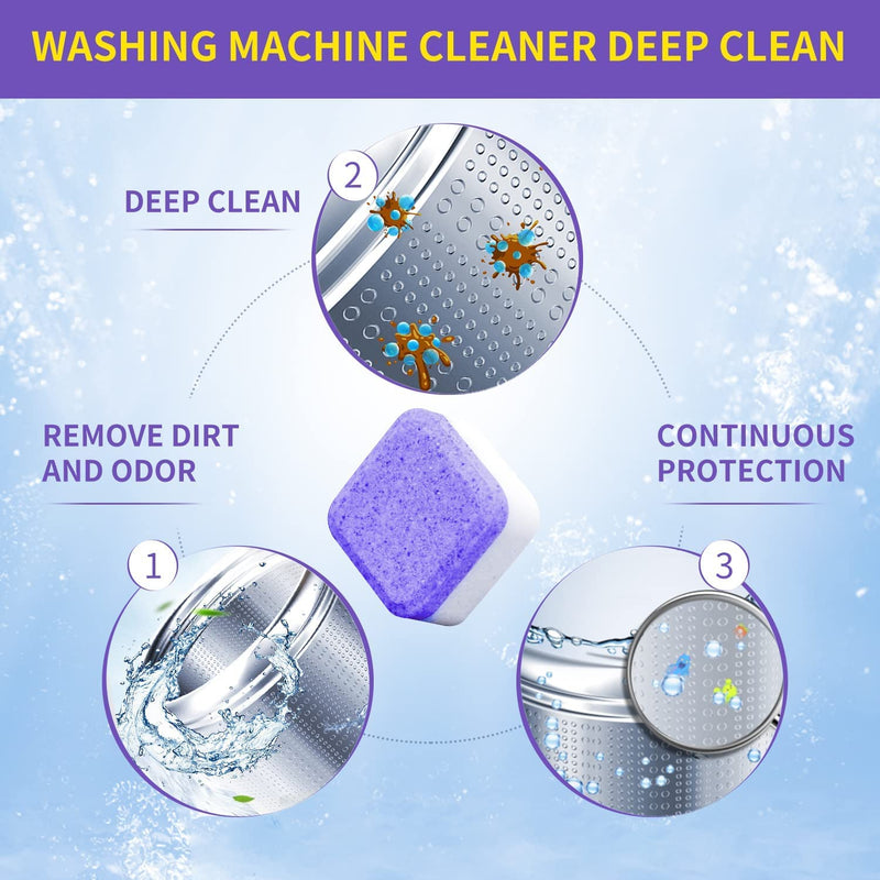 NATRUTH Washing Machine Cleaner Effervescent Tablets With Lavender（15 Count）, Solid Washer Deep Cleaning Tablet, Triple Decontamination Remover with Natural Formula, for Front and Top Load Washers - BeesActive Australia