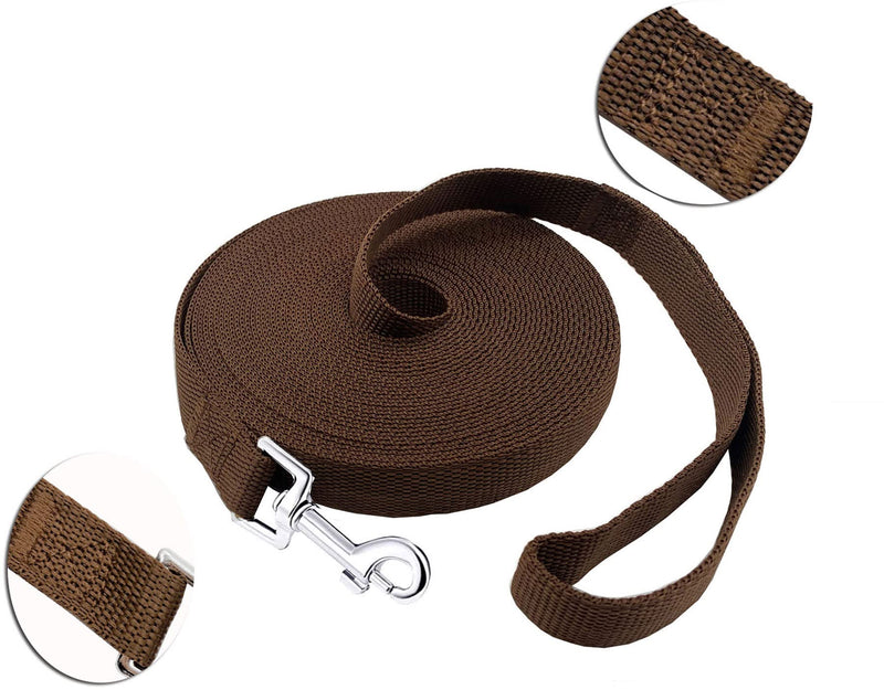 15ft 20ft 30ft 40ft 50ft Long Dog/Puppy Lead Obedience Recall Training Dog Leashes for Small Medium Dogs Camping, Training, Play, or Backyard (15 FT, Brown) 15 FT - BeesActive Australia