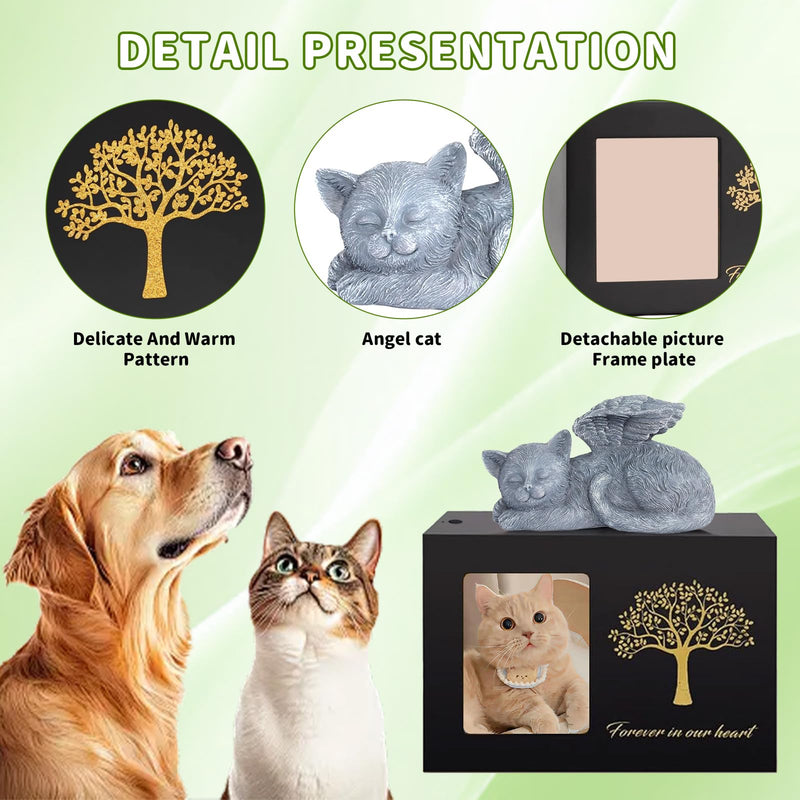 Pet urns for dogs or cats with individual design for storing ashes, suitable for dogs or cats and other animal family members (cat) cat one size - BeesActive Australia