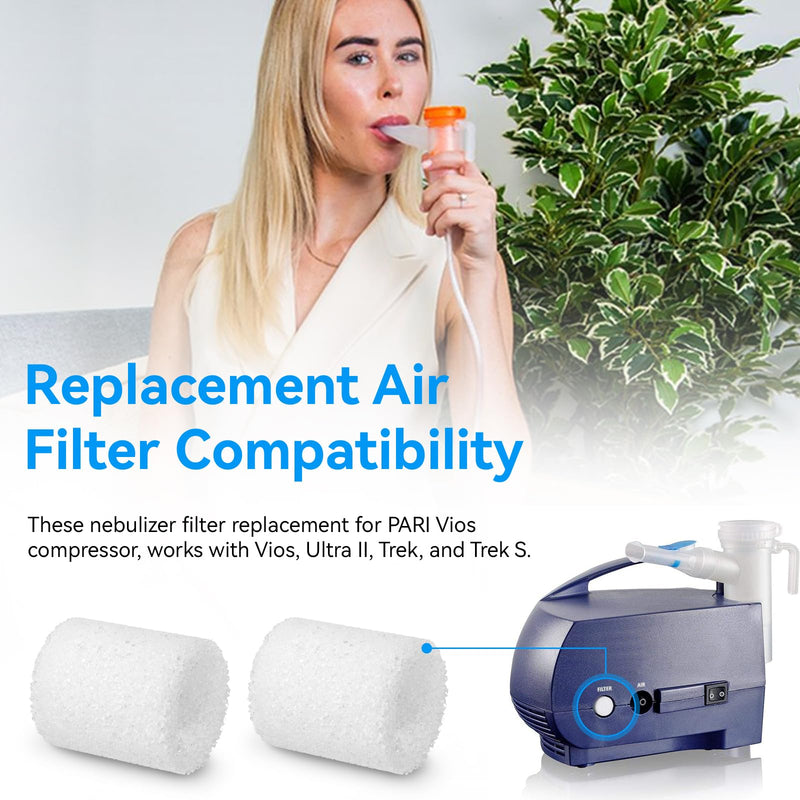 12 Pack CPAP Nebulizer Filter Replacement for PARI Vios, Ultra II, Trek, and Trek S Nebulizer Filters, Replacement Air Filters Compatible with PARI Compressor - BeesActive Australia