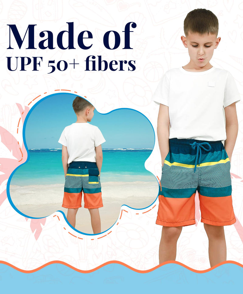KAILUA SURF Boys' Swim Trunks Quick Dry Board Shorts with Mesh Liner, Sizes 2T-18/20 14-16 Years E30