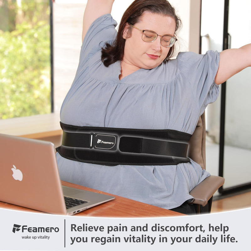 Plus Size Back Brace for Lower Back Pain - Extra Large Hip Support for Sciatica, Herniated Disc, Abdominal Binder - Adjustable Compressions Wrap With Support Pad - For Women & Men (2XL 57.1"-63.1") XX-Large - BeesActive Australia