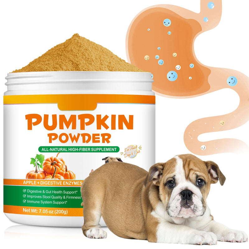 AL'lVER Pets Purest Pumpkin Powder for Dogs & Cats 200g – 100% Natural Dog Digestive Aid, Gut Health Supplement & Stool Support, High-Fibre Pumpkin Topper for Healthy Digestion, Prebiotics, Vitamins