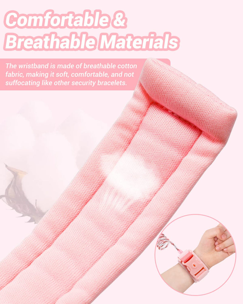 Dr.meter Kids Leash for Toddler, Reflective Anti Lost Wrist Link with Key & Lock, 8.2ft Safety Wristband Child Walking Harness for Supermarket Mall Airport Amusement Park Zoo Outdoor Pink - BeesActive Australia
