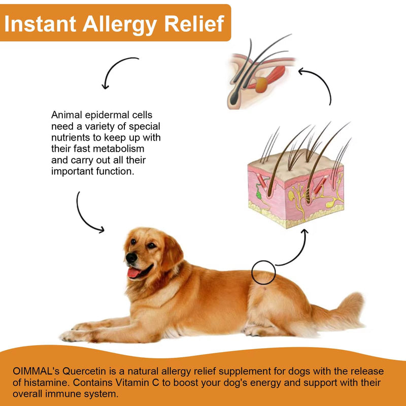 Quercetin for Dogs - Allergy Relief Support - Liquid Drops Herbal Supplement - Immune Boost, Antioxidant - 60 ml