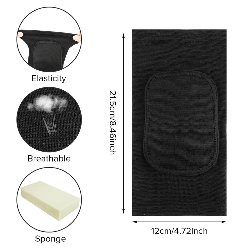 Arm Brace Pads Elbow Protector Strap Pair, Breathable Anti-Collision Sponge Tendonitis Fitness Volleyball Basketball Tennis Golfers Knee Support Band for Kids Men Women Elderly Black(40-75kg)