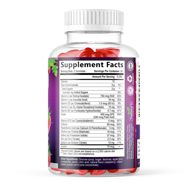 Multivitamin Gummies for Adults - Complete Adult Multivitamins Gummy with Essential Vitamins A, C, D, E, & High Potency B12 for Women & Men, Daily Immune Support Multivitamins Supplement - 120 Gummies 120 Count (Pack of 1)