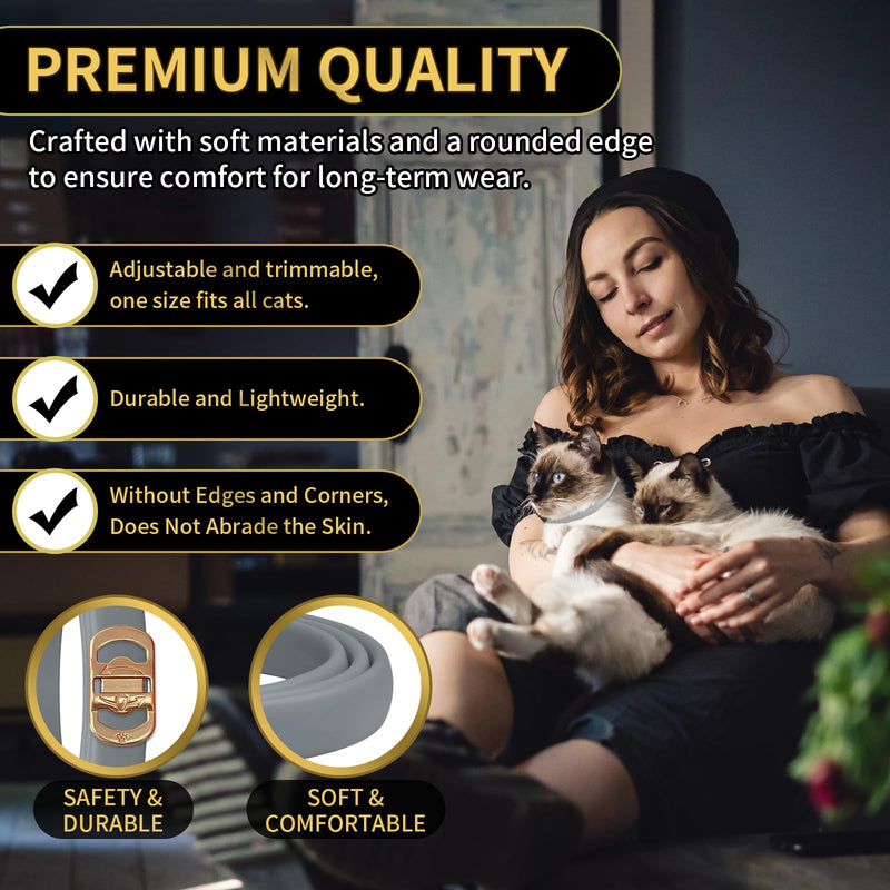 4 Pack Flea Collar for Cats, 32 Months Flea and Tick Prevention for Cats, Waterproof Cat Flea Collar, Cat Flea and Tick Treatment, Adjustable Flea and Tick Collar for Cats Kittens-Black&Gray Black&Gray - BeesActive Australia