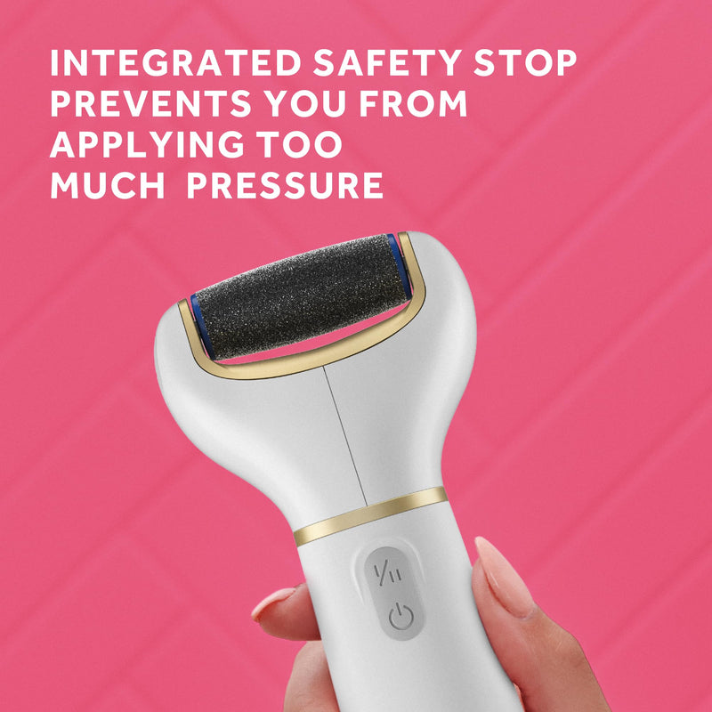Amopé Pedi Perfect Electric Callus Remover Foot File w/ Diamond Crystals, Pedicure Tool for Feet, Removes Hard & Dead Skin, Feet Scrubber & Buffer, Splashproof, w/ Extra Coarse Roller Head, 1 Count - BeesActive Australia