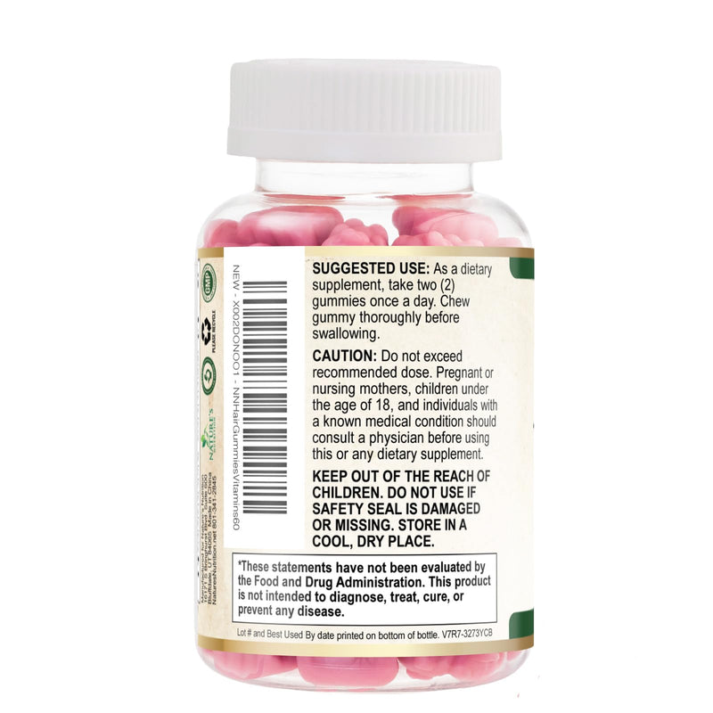 Hair Vitamins Gummies with Biotin 5000 mcg Per Serving - Extra Strength Hair Growth Support Vitamin E & C - Stronger Radiant Hair, Skin & Nails Supplement - Hair Growth Support Gummy - 60 Gummies 60 Count (Pack of 1)