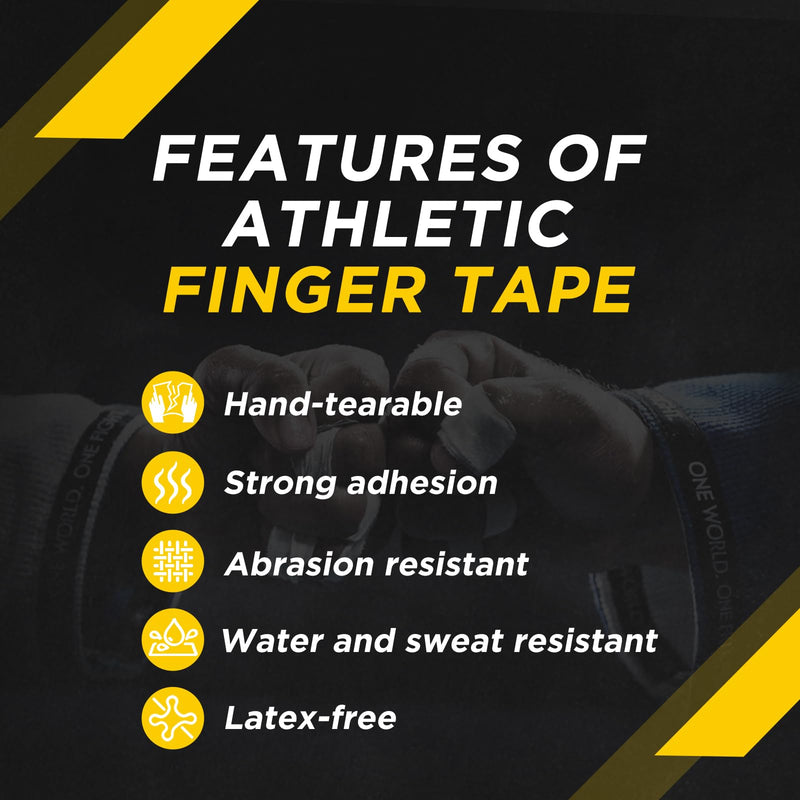 OK TAPE Athletic Finger Tape (10Rolls 450FT), Finge Wrap Tape, Extra Strong Adhesive Finger Support and Protect Tape, Hand Grip Tape for Rock Climbing, MMA, Jiu Jitsu, Volleyball, Black 0.5" x 15yards - 10 Rolls - BeesActive Australia