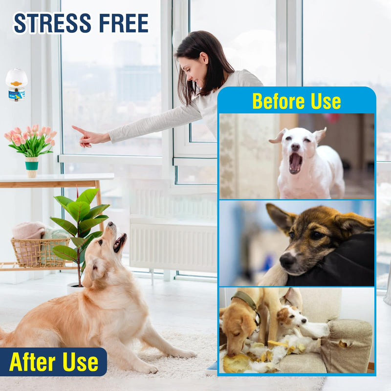 Dog Calming Pheromone Diffuser for Relief Anxiety, Reducing Barking, Attacks and Combating Stress & 3 in 1 Calming Diffuser for Dogs 48ML 2 Refills Fit All Dogs - PawsPlanet Australia