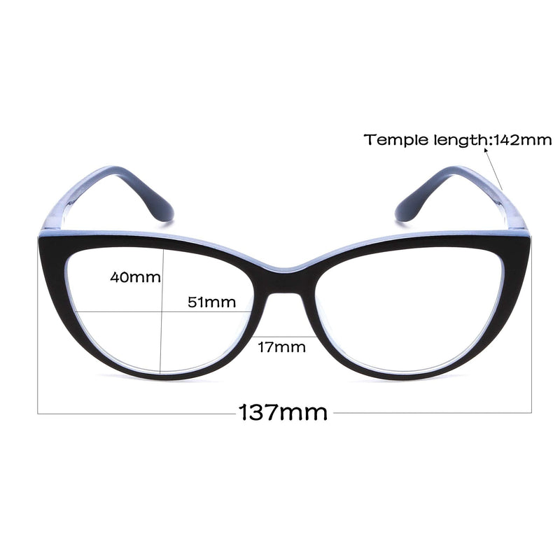 CRGATV 3 Pack Reading Glasses Blue Light Blocking Stylish Cat Eye Computer Readers Anti Eyestrain & Glare for Women Blue Yellow Pink 1.5 x - BeesActive Australia