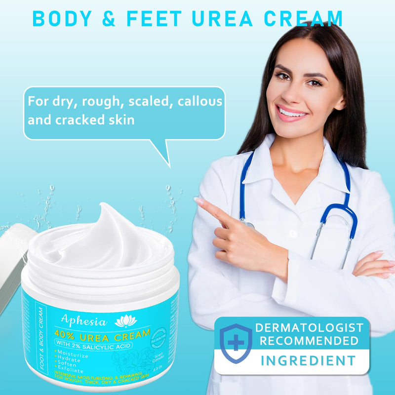 Urea Cream 40 Percent for Feet Maximum Strength w/ Vitamin E & 2% Salicylic Acid, Non-Greasy Formula Foot Cream for Summer Dry Cracked Heels - Intense Moisturizer Callus Remover for Hands, Foot, Body Camellia-Mild 5.3 Ounce (Pack of 1)