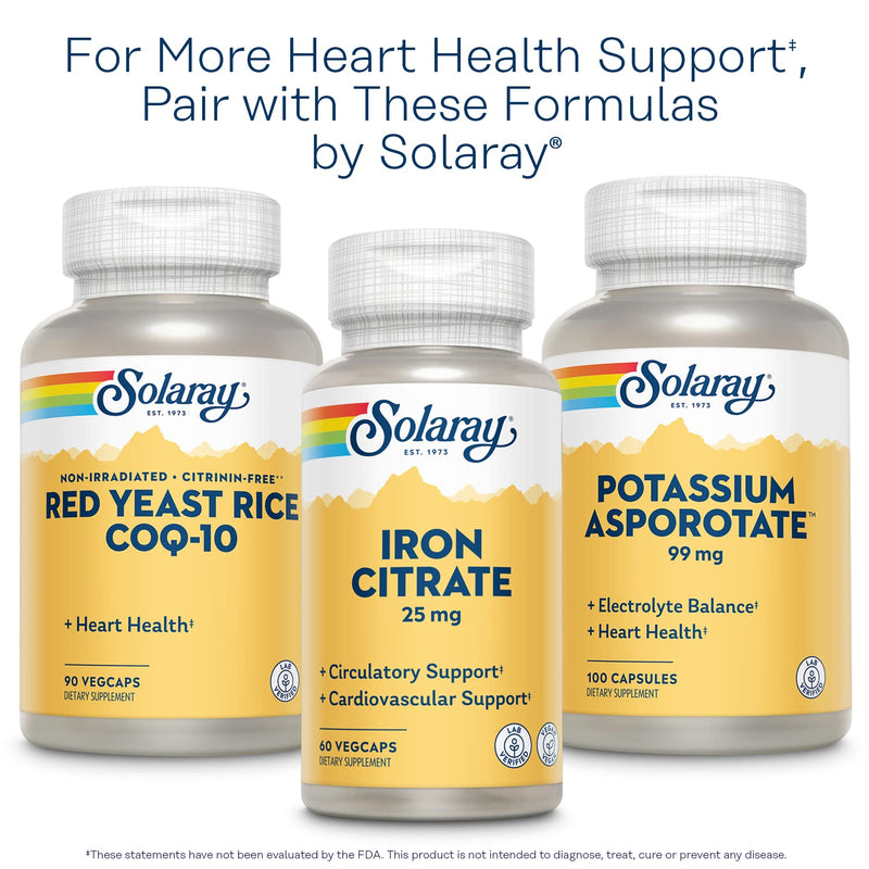 SOLARAY Pure CoQ-10 200 mg | Healthy Heart Function & Cellular Energy Support | Enhanced with Herb Blend | 30 VegCaps