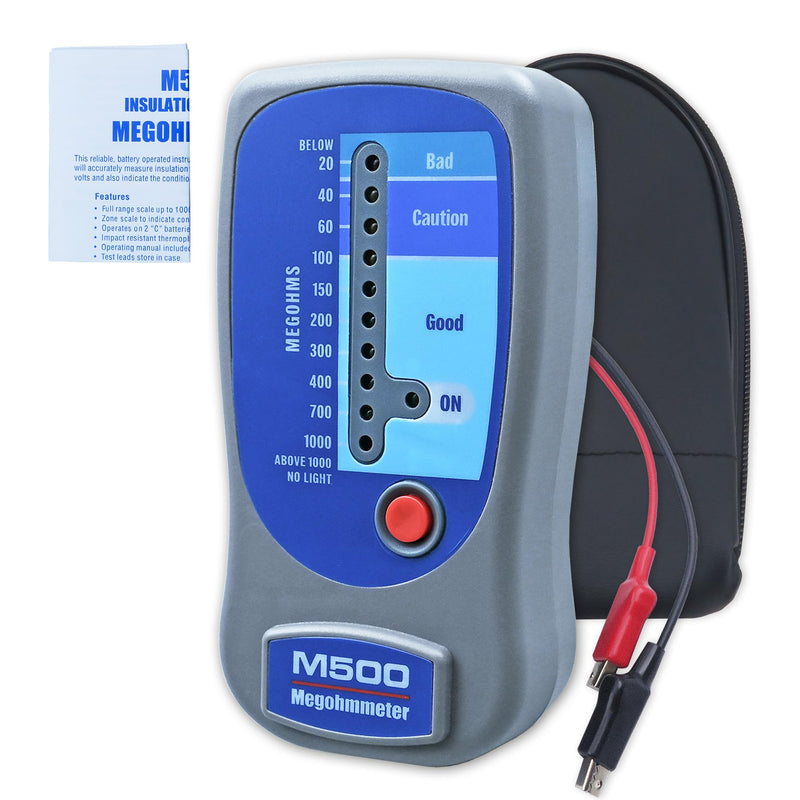 M500 Megohmmeter for Insulation Testing，Compatible with Supco M500 Electronic Megohmmeter up to 1000 Megohms