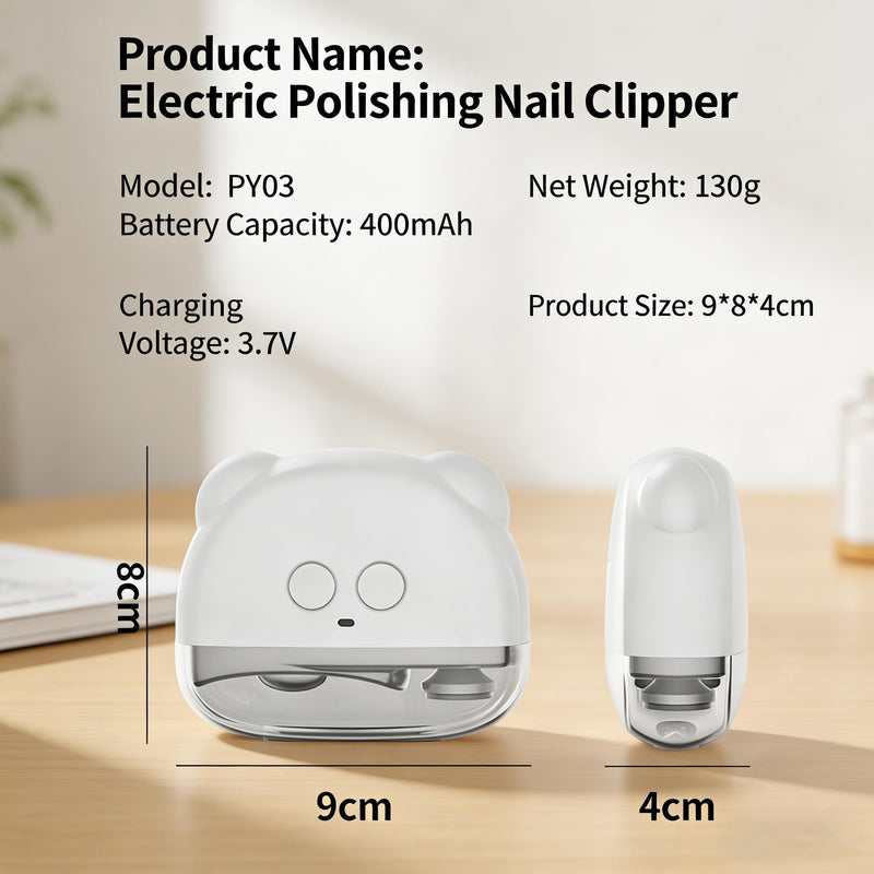 Electric Nail Clipper, Electric Automatic Nail Clippers for Seniors with LED Light & 3 Speeds, Safe Painless Nail Cutter for Seniors, Adults, Kids and Babies for Fingernails and Toenails (White)