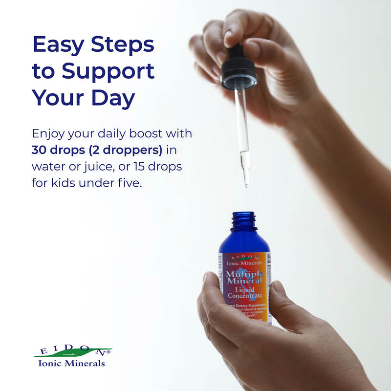 Eidon Ionic Minerals - Multiple Minerals Supplement, for Men & Women - 2 oz | Trace Mineral Drops for Water, Zinc, Potassium, Chromium, & Magnesium, Natural Liquid Vitamins, Sugar Free & Bioavailable 2 Fl Oz (Pack of 1)