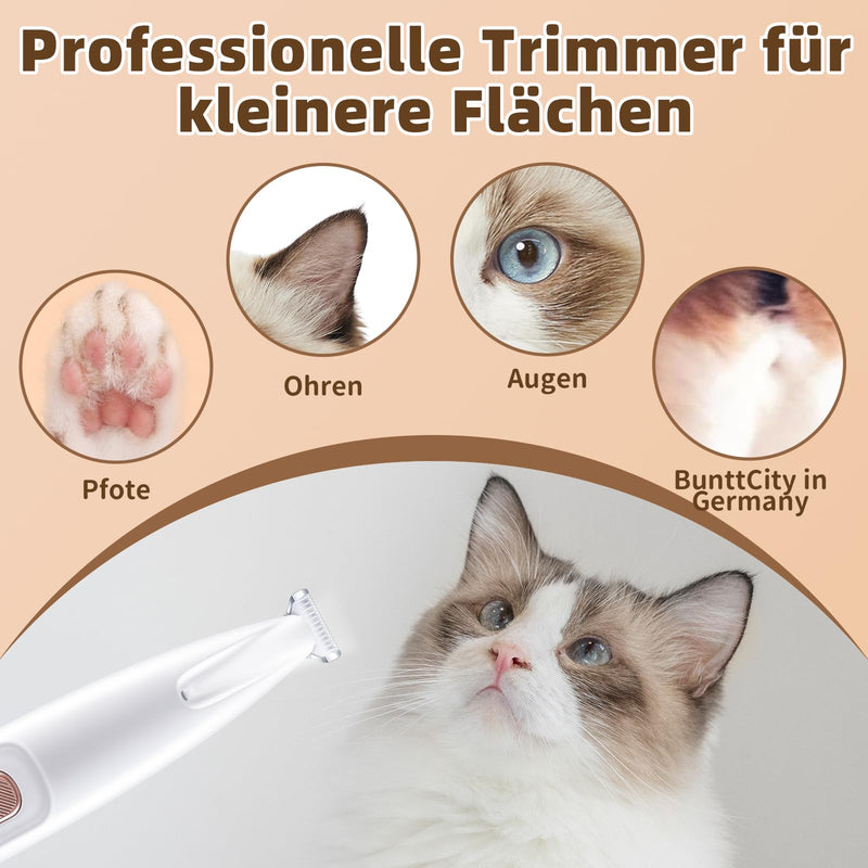 Pet hair trimmer with LED light, professional animal hair trimmer, wireless dog paw trimmer, pet razor for dogs, cats, paws, eyes, ears, face, body, 1 piece - BeesActive Australia