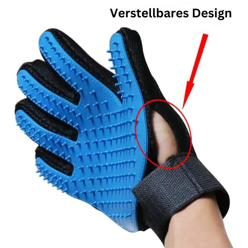 BOUMOUR® Grooming Glove Pet Hair Remover Brush Massage Grooming Glove Dog Cat (Blue, 2 Gloves, One Pair) (Blue) Blue - BeesActive Australia