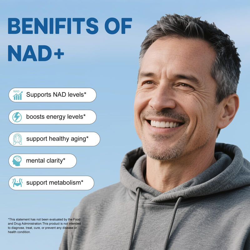 BEWORD Liposomal NAD 2000 Mg, 180 Capsules | 4-in-1 Formula with Liposomal NAD, Trans-Resveratrol, Non-GMO | Energy Support 180 Count (Pack of 1)