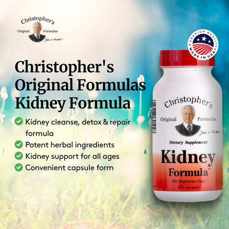 Christopher's Original Formulas Kidney Formula - Cleanse Detox & Repair Formula - Herbal Blend Support - Pack of 3 100 Count (Pack of 3)