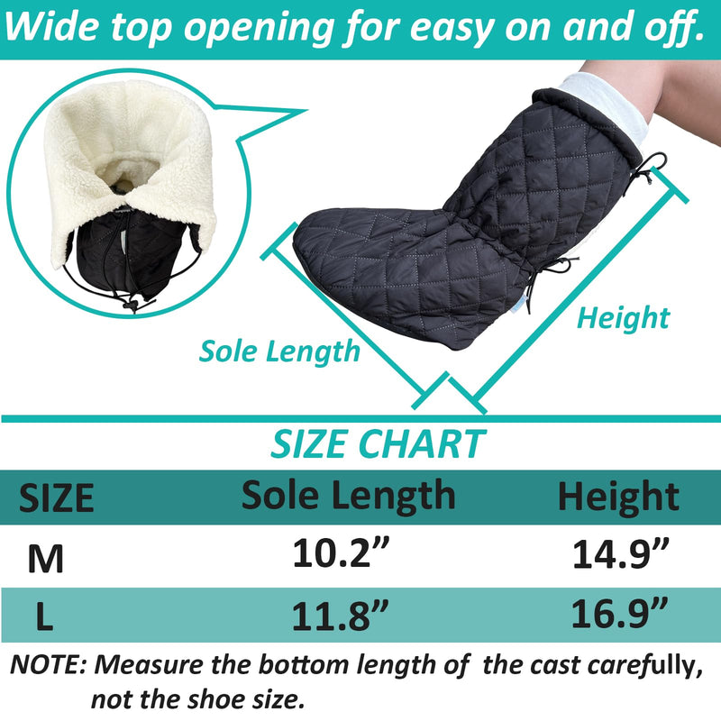 Leg Cast Cover - Windproof Cast Toe Sock - Warm Plaster Stocking Protective for Outdoor & Indoor Use, Non-slip Below The Knee Leg Cast Protector (L) Large - BeesActive Australia