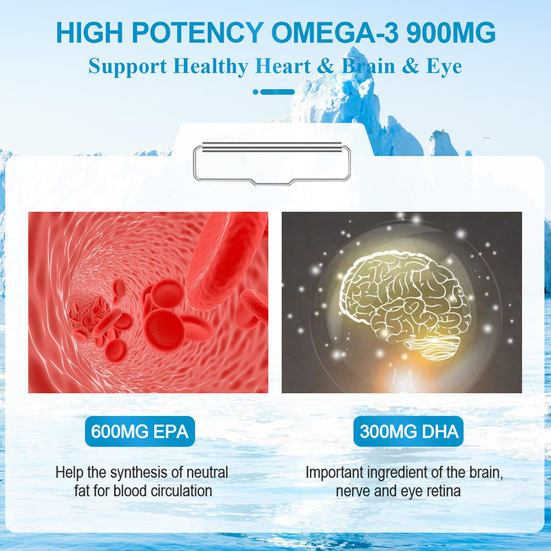 Dr. Brian Odorless Omega 3 Fish Oil Supplement 1200Mg for Heart Health | 600mg EPA & 300mg DHA, High Potency Fish Oil Softgels with Vitamin E, 180 Count 180 Count (Pack of 1)