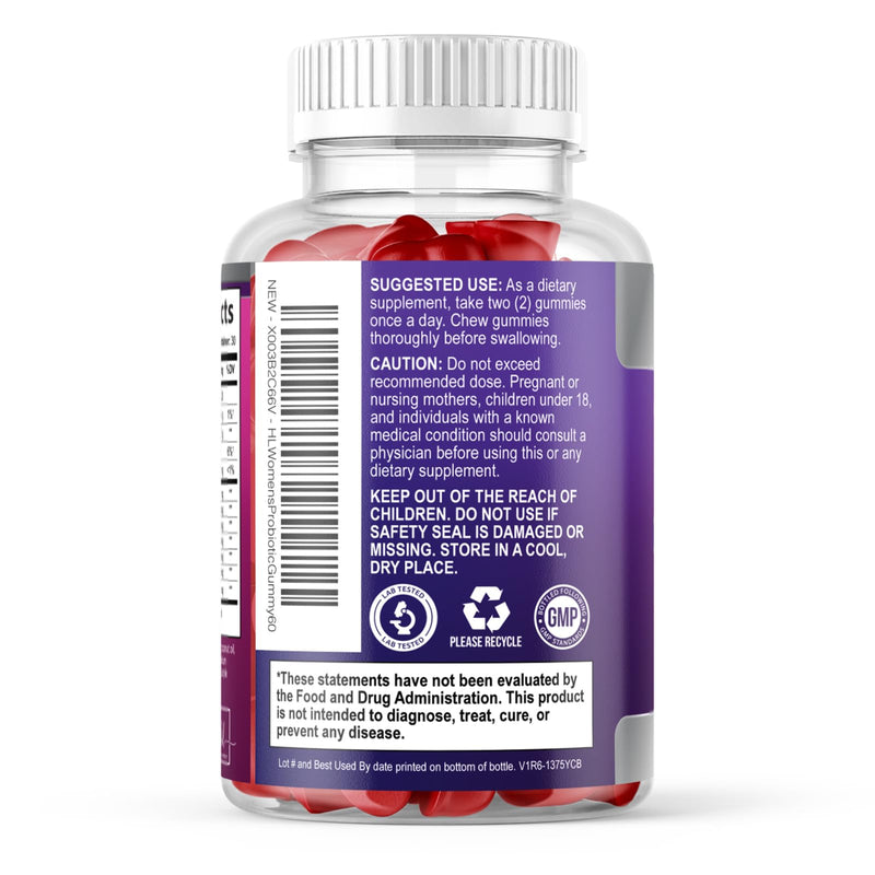 Probiotics for Women Gummies with Cranberry - 6 Premium Strains for PH Balance - Women Probiotics for Digestive Health, Vaginal & Immune Support, Women's Probiotic Feminine Health Gummy - 60 Gummies 60 Count (Pack of 1)