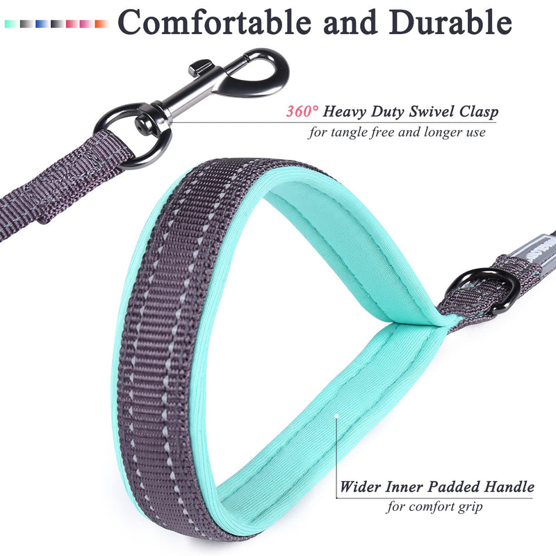 VIVAGLORY Dog Leash, Dog Training Leash with Comfortable Neoprene Padded Handle, Heavy Duty Walking Leash for Small & Medium Dogs 3 ft. x 1/2 in. (0~25 lbs.) Grey - BeesActive Australia