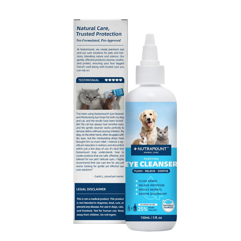 Eye Cleanser 150ml/5 fl.oz for Dogs, Cats, and Livestock Deep Clean Eye Solution 1 Piece