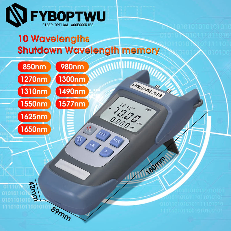 2pcs 3 in 1 Function Fiber Optic Tester Portable Optical Power Meter (FC/SC/ST) & VFL-10 Visual Fault Locator & LED Lighting, OPM & VFL Fiber Optic Tester, Range: (-70) dBm ~ (+10) dBm 2 - BeesActive Australia