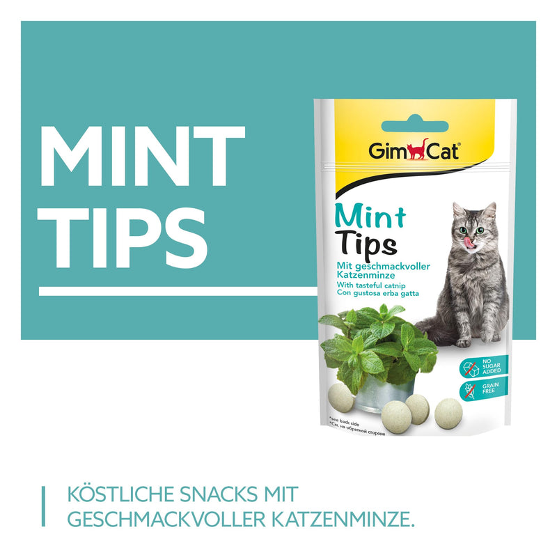 GimCat Mint Tips - grain-free and vitamin-rich cat snack with tasty catnip - pack of 8 (8 x 40 g) 40 g (pack of 8) - BeesActive Australia