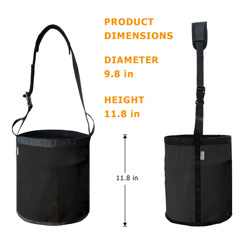 Horse Feed Bag Grain, Horse Mussel Mesh Bag with Adjustable Strap Comfort Neck & Nose Pad Waterproof Bottom(Black 2P) Black 2 pack - BeesActive Australia